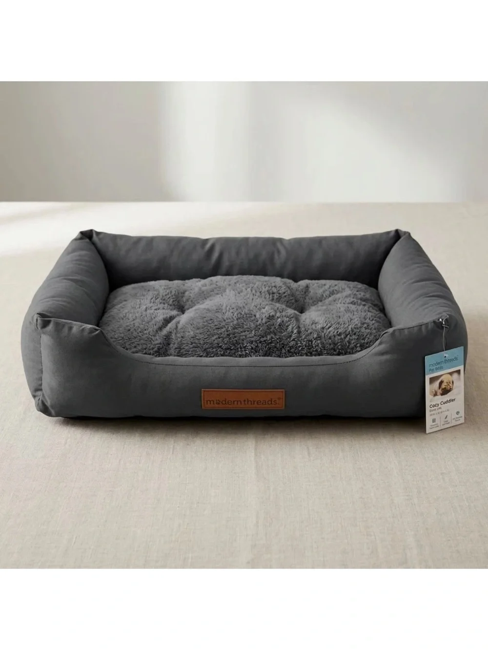 Gray Plush Small Pet Bed cat/dog